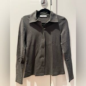 Mango Khaki Green Collared Shirt